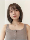 グレーベージュ／前髪パーマ/くびれレイヤー／大人かわいい