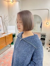 ヘアー アイス カンナ(HAIR ICI Canna) ぷつっとボブ/ラベンダーグレージュ/ダブルカラー/レイヤー