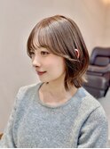 黒髪/ボブウルフ/ネビージュ/小顔/ワンレン