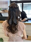 ハーフアップリボンアレンジ