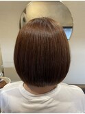 ボブ×オレンジベージュ