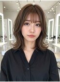 美髪/ワイドバング/レイヤーカット/くすみベージュ/新小岩駅