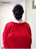 着付けヘアセット☆サイドねじりのシニヨン
