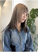 ラベンダーグレージュピンクアッシュミディアムウルフレイヤー