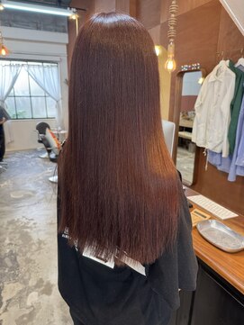 チャプター 問屋町(chapter) ブリーチなしダブルカラーワインレッド髪質改善トリートメント