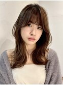 顔まわりレイヤー/くびれセミディ/韓国レイヤー/たまプラーザ
