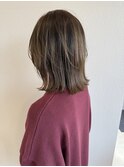 切りっぱなしボブオリーブベージュレイヤー群馬太田