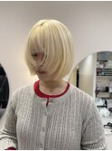 抜きっぱなし/ブロンド/ホワイト/ダブルカラー/ベージュ/渋谷