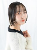 インナーカラー切りっぱなしミニボブk古河10代20代30代