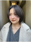 コントラストハイライト細めハイライトグレージュ上品デザイン