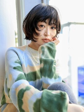 エムスラッシュ アヴェダ 自由が丘(M.SLASH AVEDA) ショートウルフ/ハッシュレイヤー/黒髪/ダークアッシュ/自由が丘