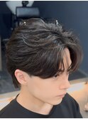 韓国へアカルマパーマワックスなしセンターパート曲がる縮毛矯正