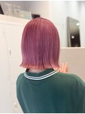 ピンク/ボブ/ブリーチ/ブロンドに落ちるピンク【kanna】