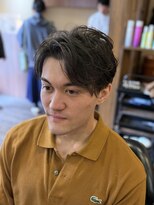 クラッキ ヘアークリエイション(CRAQUE hair creation)&nbsp;メンズ毛流れアップバングセンターパート