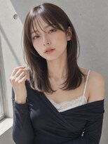ノア(NOA) 【NOA】韓国風ミディ×シースルーバング×ブラウンベージュ
