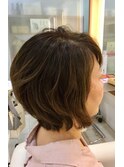 立体カット&パーマ前下がりボブ