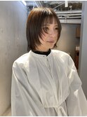 【中澤彩乃】ボブウルフレイヤーオン眉前髪外ハネチョコブラウン