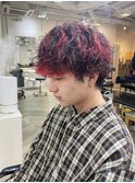 《tomi》波巻きスパイラル×メッシュレッド