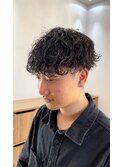 波巻きスパイラルパーママッシュツーブロックメンズパーマ