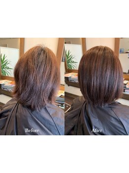 髪の芯から潤い溢れるツヤ髪へ♪トリートメントを浸透させ、一本一本の毛先まで潤いたっぷりヘアを実現◎