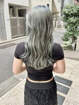 サロン ハナノ(Salon Hanano) ロングレイヤー前髪なし10代20代30代明るめオリーブベージュKM