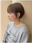 丸みショート×ヌーディーベージュ