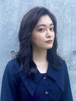 ピークアブー 原宿ハラカド(PEEK-A-BOO) 艶髪暗めカラーダークミディアムかきあげレイヤー顔まわりロング