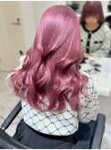 カシスピンク 美髪 韓国ヘア 艶トリートメント ブリーチ 20代