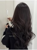 チョコグレージュ×レイヤーカット×くびれ巻き×ロング【広島】
