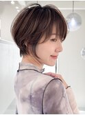 ミニウルフレイヤーカット顔周り前髪韓国ショートボブ/大宮