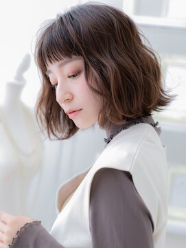 カバーヘア 上尾西口店(COVER HAIR) ■オン眉波巻き小顔切りっぱなし外ハネボブ401上尾20代30代40代
