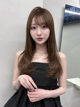 プリアバイポプルス 渋谷(pria by popls) ミディアムレイヤーハッシュカット顔周りレイヤーカット韓国ヘア