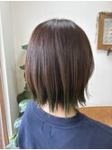 裾カラー　モスグリーン　ミニボブ