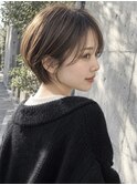 横顔を整える丸みショートボブ/50代/藤沢