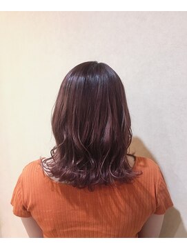 ジプソ(Gypso Hair salon) 【 切りっぱなしミディアム × ピンクパープル 】