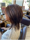 ウルフミディとビタミンカラーのオレンジカラーで春ヘアに！