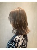 YOKE 大人ボブパールベージュブリーチ結べるボブ切りっぱなし