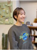 ショートボブ/ナチュラルショート/ワンカラーベージュ　渋谷