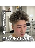 ツイストパーマ/ハイライトカラー/ツーブロック