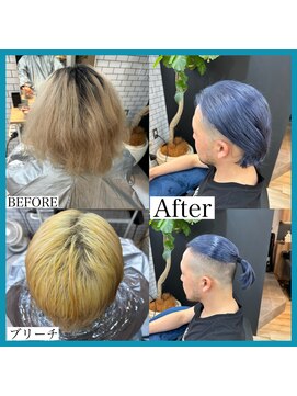 アグ ヘアー ミロ 本厚木店(Agu hair milo) 青×フェード×マンバンヘア　　本厚木