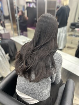 ペレ 栄店(PELE) デザインカラー/レイヤーカット/ウェットヘア/オリーブベージュ