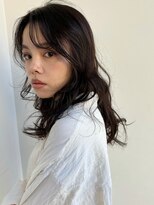 デジタルパーマ　ブルーブラック　イメチェン　垢抜けヘア