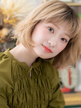 カバーヘア ブリス 北浦和(COVER HAIR bliss) ■ホワイトブロンドハイトーンカラー小顔ボブ401北浦和10代20代