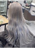 12305ニュアンスデザインシルバーアッシュインナーブルーカラー