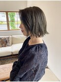 ボブ×オリーブカラー