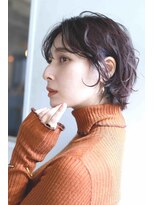 ムウ 難波(MOU)&nbsp;ショート暗めカラーグランマッシュデザインカラー20代30代40代