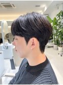 ダウンパーマ×シースルーマッシュ