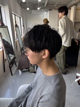 メンズカット バイ ソイクフ(メンズカット by SOY-KUFU) マッシュセンターパートツーブロックセンター分け