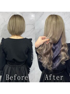 あるじゃんすー 町田店 グレージュ×パープル#シールエクステ#大人かわいい#美髪#町田