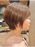 30代40代大人女性/前髪ありショートボブ/ショートヘア/髪質改善